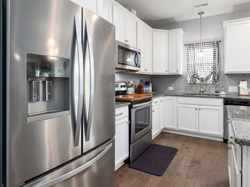 Nice refrigerator in a kitchen.